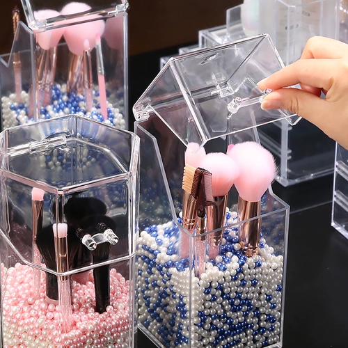 Кисть из жемчуга, пылезащитная система хранения, косметическая щетка, коробка для хранения, карандаш для бровей