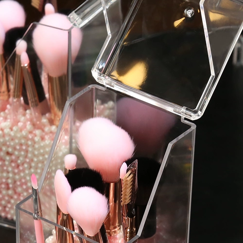 Кисть из жемчуга, пылезащитная система хранения, косметическая щетка, коробка для хранения, карандаш для бровей