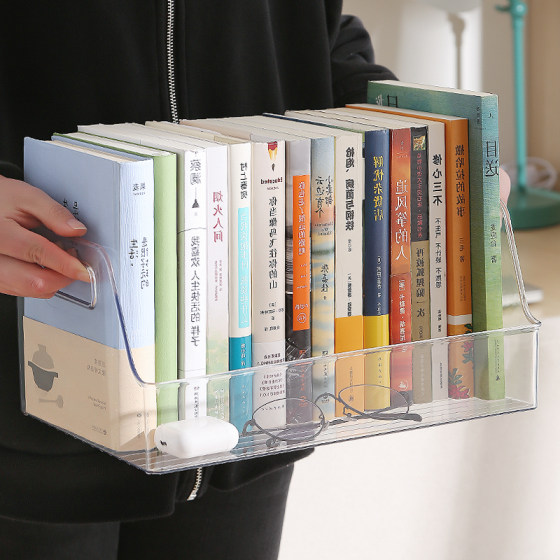 Transparent book storage box bookshelf desktop book children's Oxford tree picture book storage artifact desk book box table