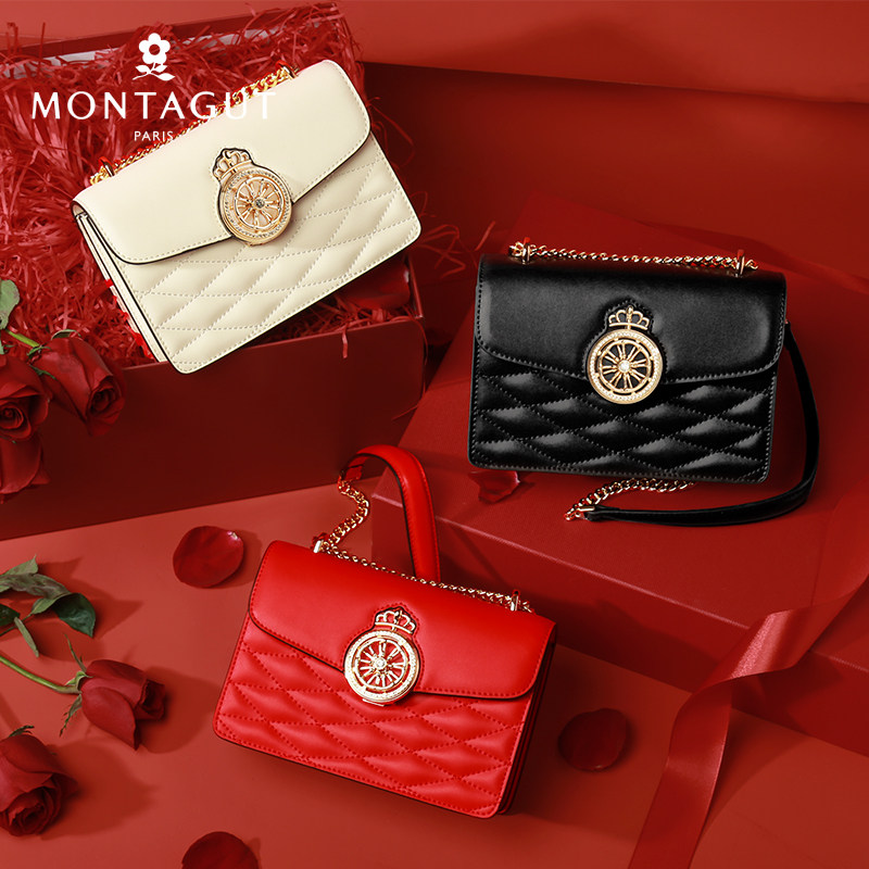 梦特娇链条真皮夏洋气大牌女斜挎包 梦特娇米时代女士包袋