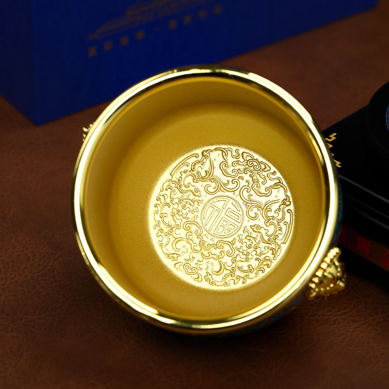 非遗珐琅金海福缸文创工艺品摆件福寿金海门海小缸贺寿礼物,淘宝优惠券,粉丝福利购,淘宝优惠卷