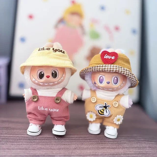 1st, 2nd and 3rd generation keychain Labubu clothes pendant Labubu baby clothes summer watermelon overalls suit cute