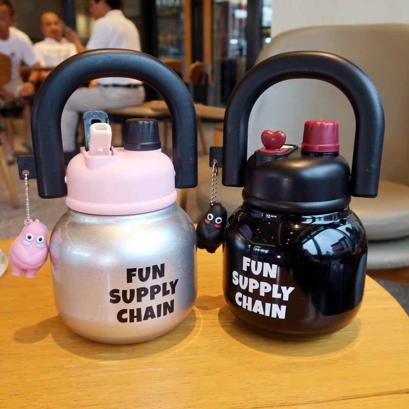 拎拎壶双饮口高颜值大容量吸管女生大肚杯太空吨吨保温杯新款 - 图2