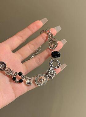 金属重工y2k甜酷风纽扣项链女锁骨链项圈choker颈环高级感颈链酷