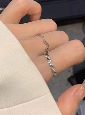 网红冷淡风轻奢戒指女ins小众设计高级感素圈超精致指环开口气质