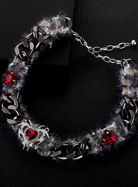 choker爱心项链朋克颈链爆款日韩古风永久