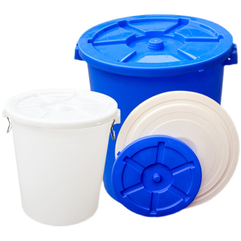 厂供大白桶食品级白色工业塑料桶垃圾桶加厚圆形食堂储水白色大桶 - 图3