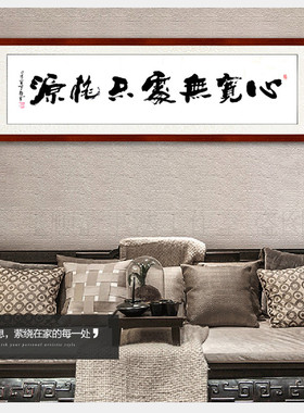 心宽无处桃源书法作品客厅