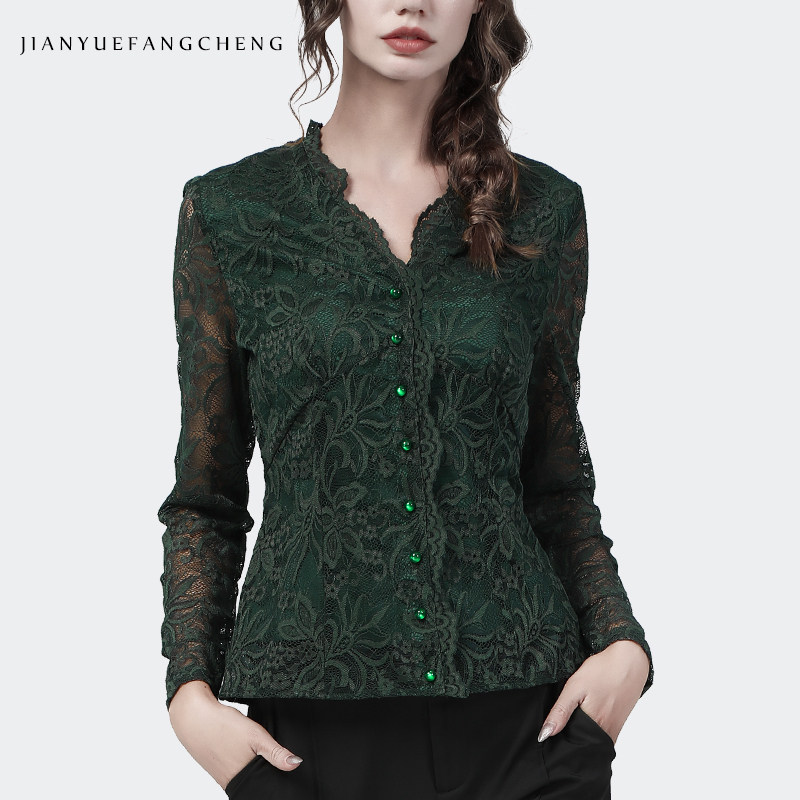 法式别致设计感长袖女2022洋气t恤 简约方程女装蕾丝衫/雪纺衫