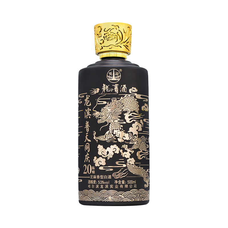 龙滨酒 普天同庆 裸瓶版 芝麻香型白酒 53度 500ml*6瓶 - 图0