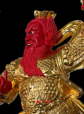 王灵官神像香樟木雕佛像护法灵官爷 玉枢火神王天君神像工艺摆件