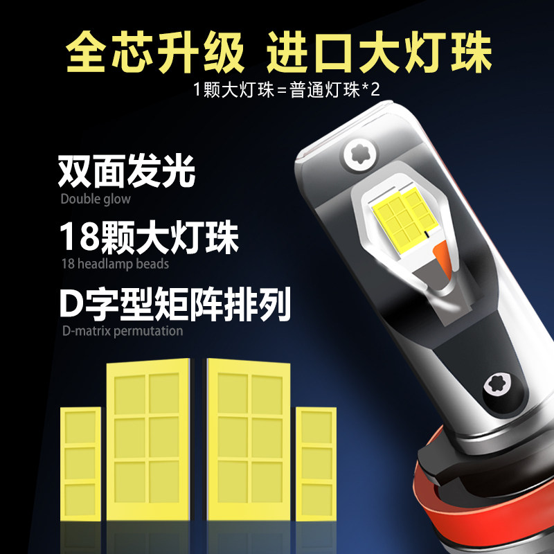 矩阵led大灯适用17-18款北汽威旺M20改装led大灯近光灯远光车灯_虎窝淘