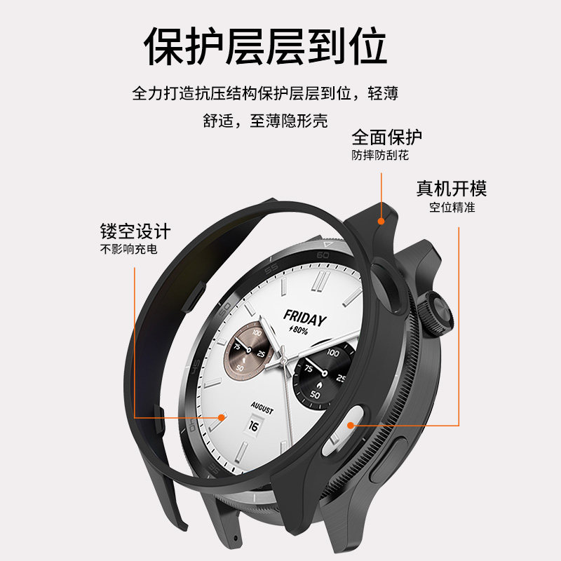 适用于小米手表watch5保护壳半包镂空保护套智能运动手表替换壳男女防摔配件,淘宝优惠券,粉丝福利购,淘宝优惠卷
