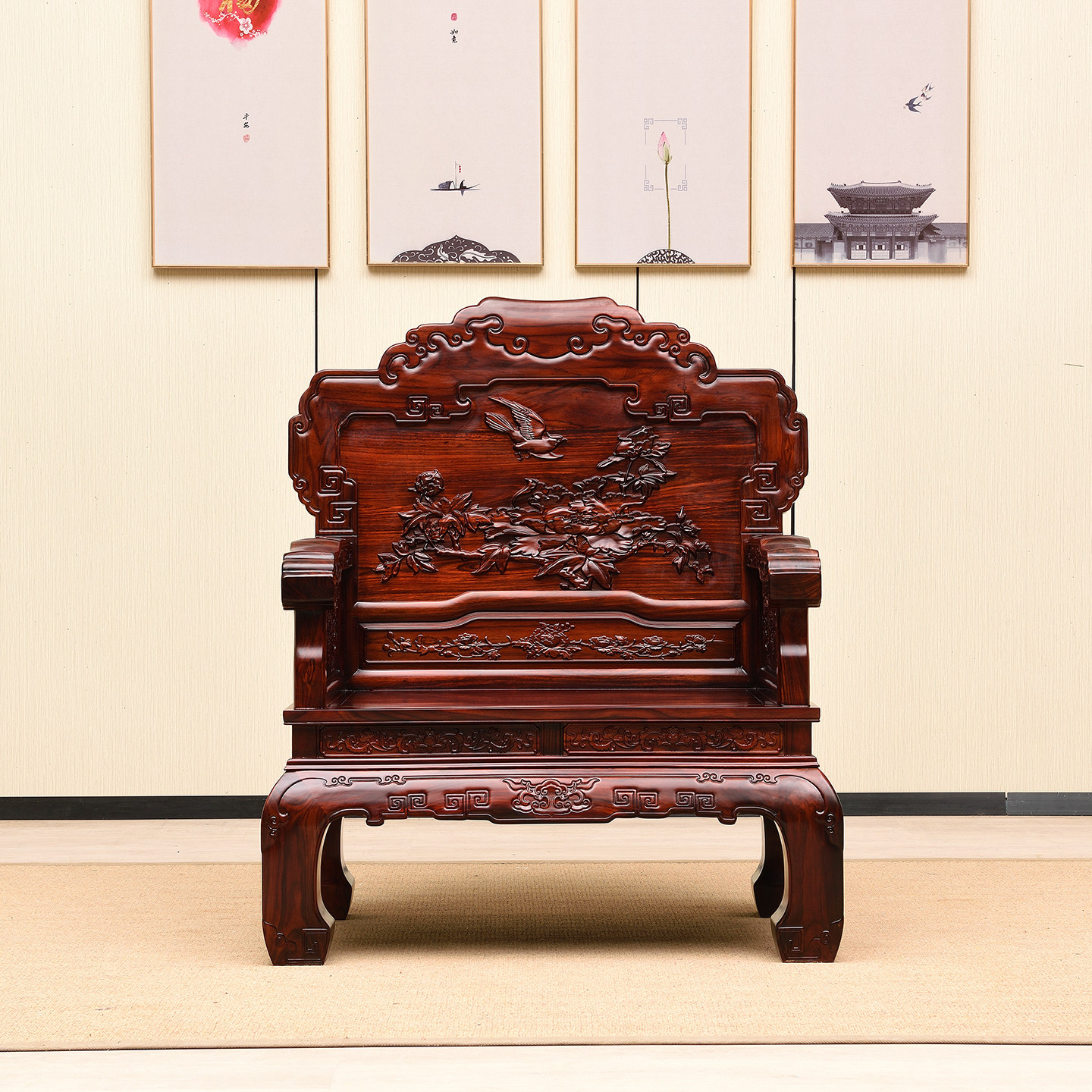 精工阔叶黄檀沙发中式印尼黑酸枝红木家具客厅全套东阳工厂直销