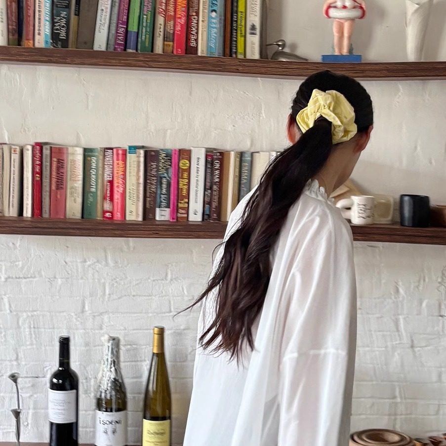 AULDCAT 2024FW 纯棉大肠发圈 柠檬黄条纹 偏光粉,淘宝优惠券,粉丝福利购,淘宝优惠卷