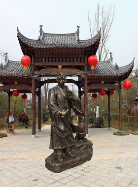 玻璃钢古代人物美化城市景观