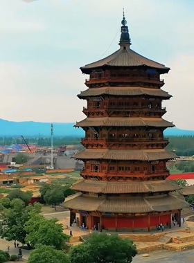 山西文创黑神话悟空取景林徽因手绘应县木塔砖雕小摆件文房镇纸