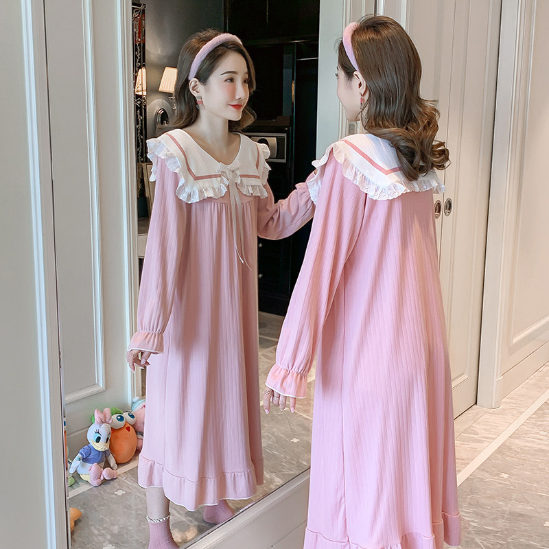 春秋季纯棉甜美可爱公主风孕妇睡裙 玛宝娜睡裙