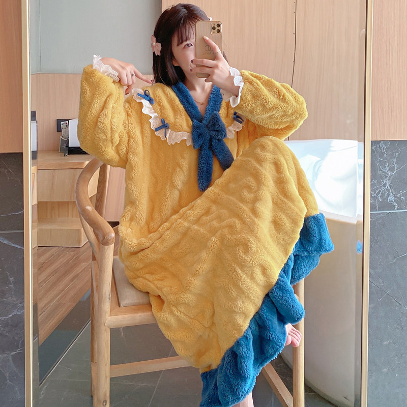 2021年新款女秋冬季睡衣 玛宝娜睡裙