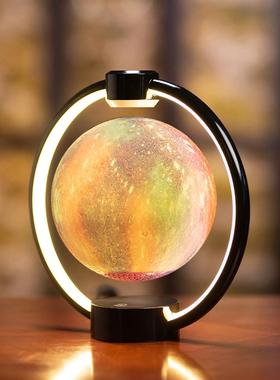 磁悬浮蓝牙音响创意摆件生日礼物氛围小夜灯浪漫磁悬浮月球灯