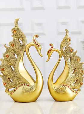 工艺品欧式情侣天鹅家居装饰品婚庆礼品商务酒柜摆设