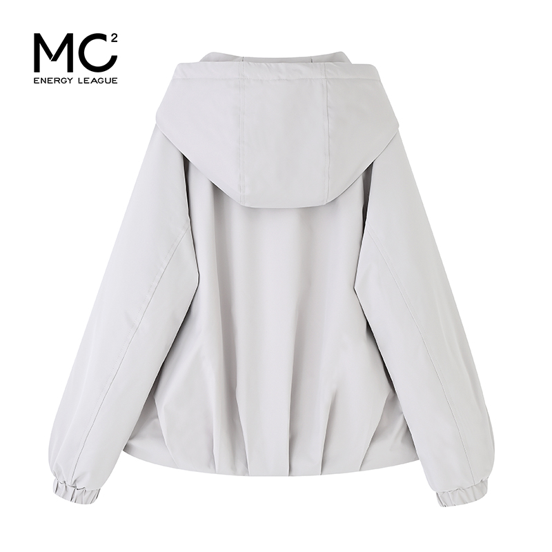 mc2加绒加厚连帽外套短款女装冬季新款下摆打褶流行好看小个子 - 图3
