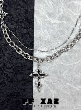 FF假朋友小众欧美十字架锁骨链