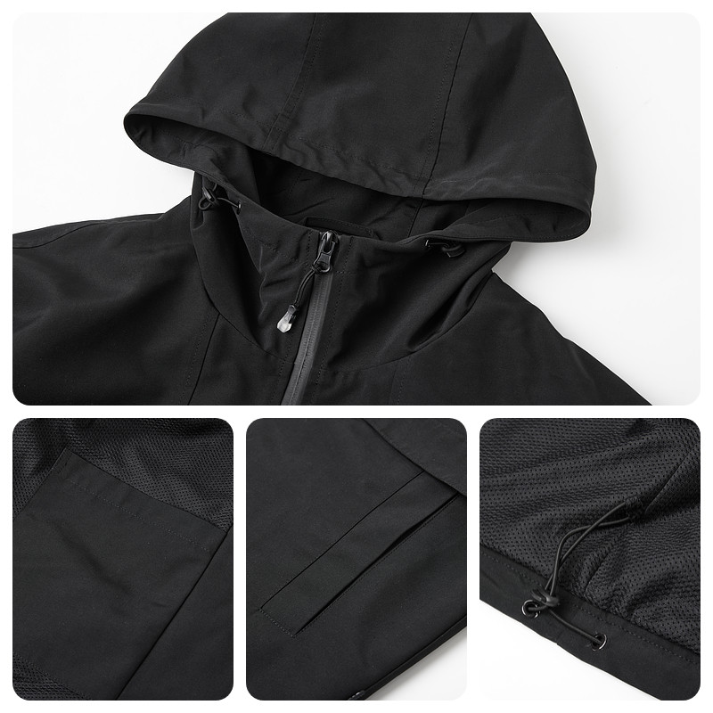 半墨大码男装户外冲锋衣式夹克男秋季新款宽松防风防水连帽外套男,淘宝优惠券,粉丝福利购,淘宝优惠卷