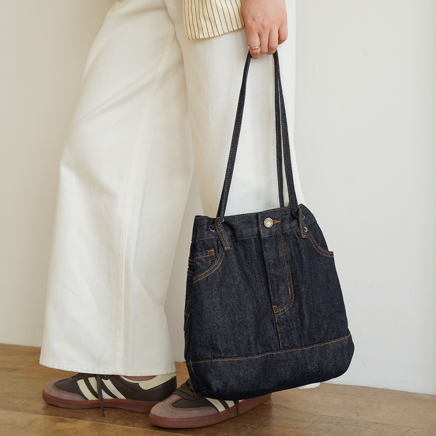 WAN·复古水洗牛仔包单肩帆布包包小众设计感大容量通勤托特原创,淘宝优惠券,粉丝福利购,淘宝优惠卷