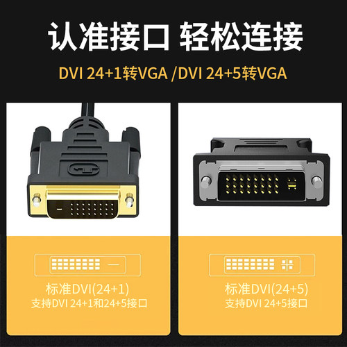 DVI转VGA接头vja电脑显卡主机显示器投影连接线vda24+5接口转换器-图1