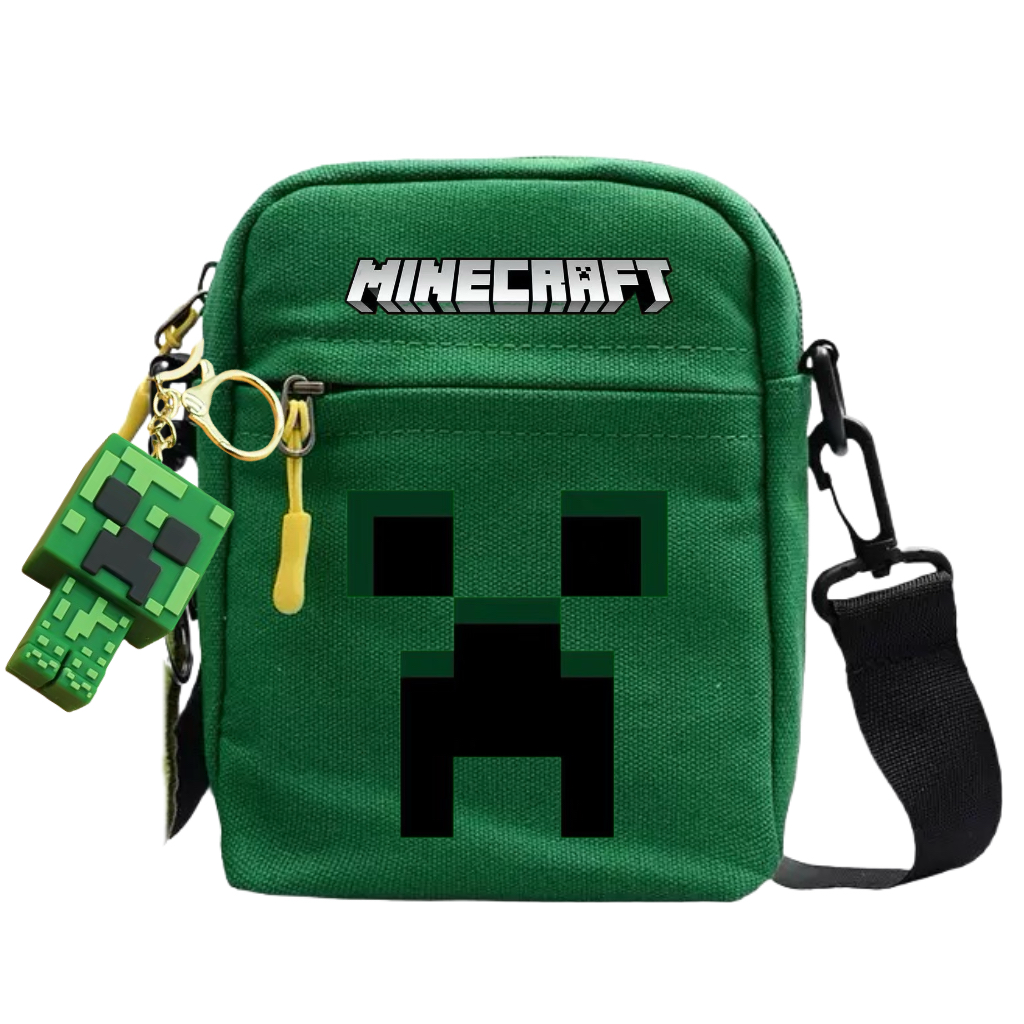 我的世界苦力怕同人ins新款学生百搭单肩斜挎包帆布手机包,淘宝优惠券,粉丝福利购,淘宝优惠卷