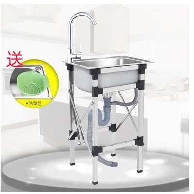 下水槽家用洗菜盆防油厨房工作台清洗安装橱房洗米灶台双槽 虎窝淘