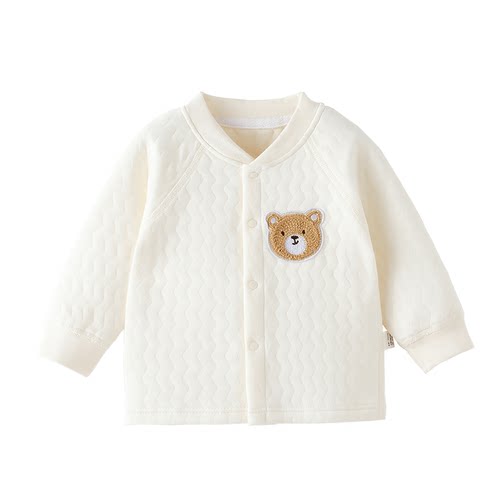 婴儿夹棉上衣秋冬保暖开衫纯棉a类男女宝宝衣服婴幼儿外套棉衣服 - 图3