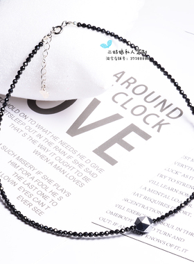 天然尖晶石黑色太赫兹闺蜜颈链