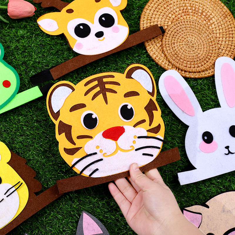 可爱卡通动物头饰幼儿园学生活动表演出道具趣味课堂教具小猪兔子,淘宝优惠券,粉丝福利购,淘宝优惠卷