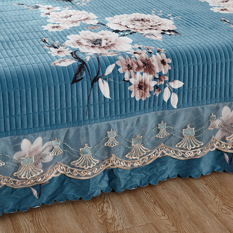 水晶绒床盖加大榻榻米套罩垫炕盖夹棉绗缝床单防滑加厚一面床裙,淘宝优惠券,粉丝福利购,淘宝优惠卷