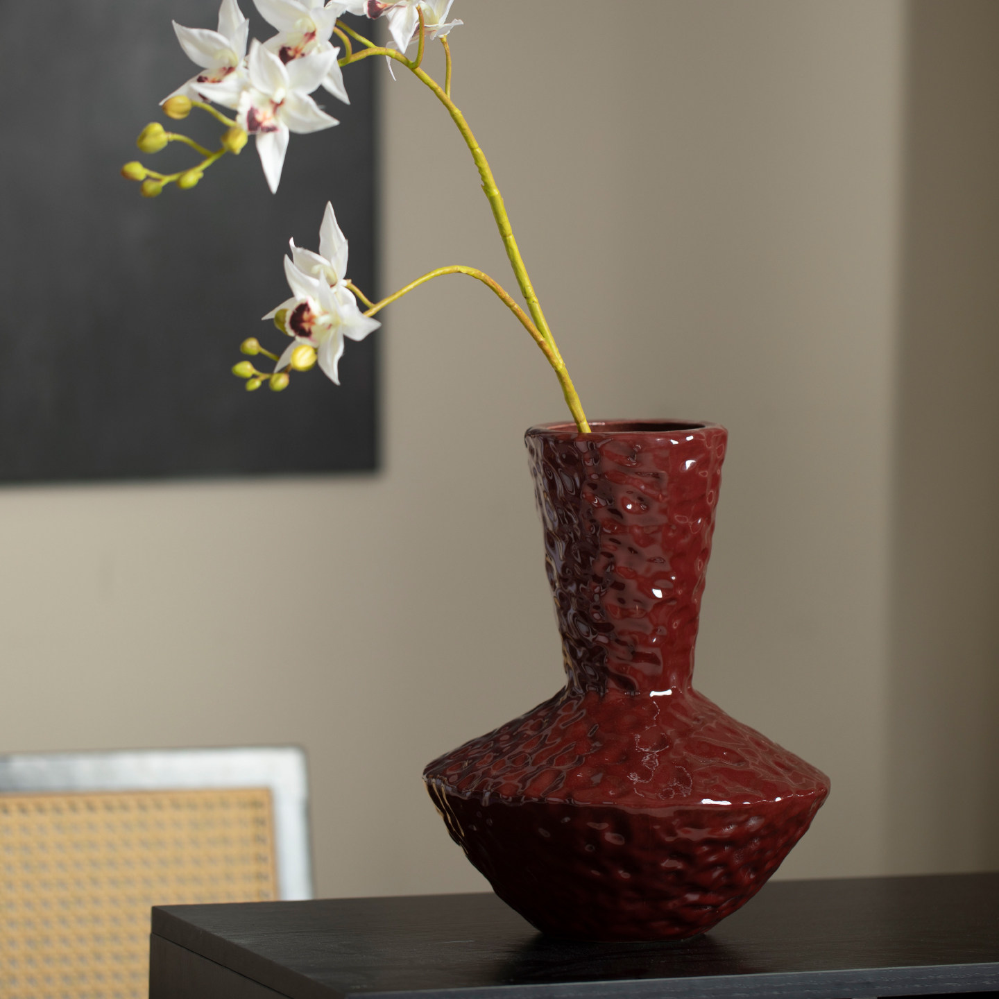 现代简约陶瓷花瓶高级感轻奢花器红色插花摆件酒店民宿客厅装饰品,淘宝优惠券,粉丝福利购,淘宝优惠卷