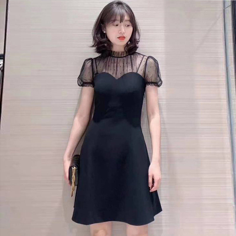 阿玛施旗舰官网2020夏新款拼连衣裙 魅言服饰连衣裙