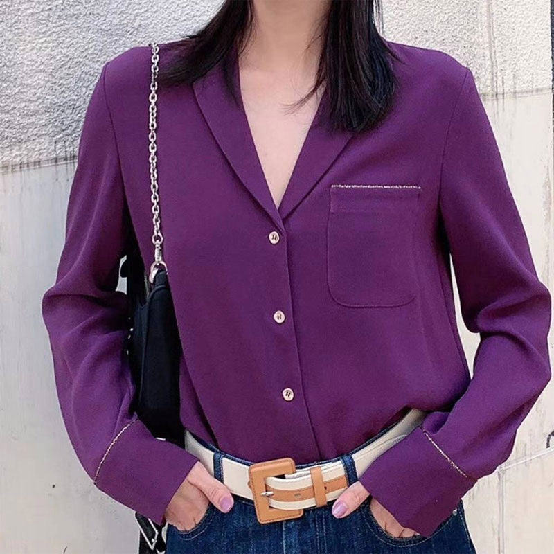 阿玛施旗舰店官网2020秋新款女衬衫 魅言服饰衬衫