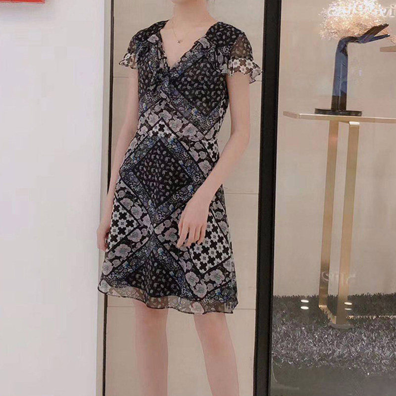 阿玛施旗舰店官网2020夏季新款雪纺 魅言服饰连衣裙