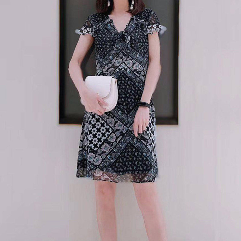 阿玛施旗舰店官网2020夏季新款雪纺 魅言服饰连衣裙