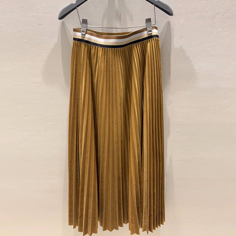 正品哥弟新款2022春季职业百褶裙 哥弟阿玛施新折扣店半身裙