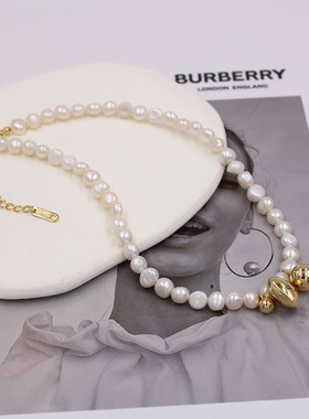 13c巴洛克天然异形珍珠项链爱心