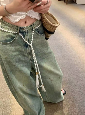 区区欧阳流苏珍珠项链长款毛衣链