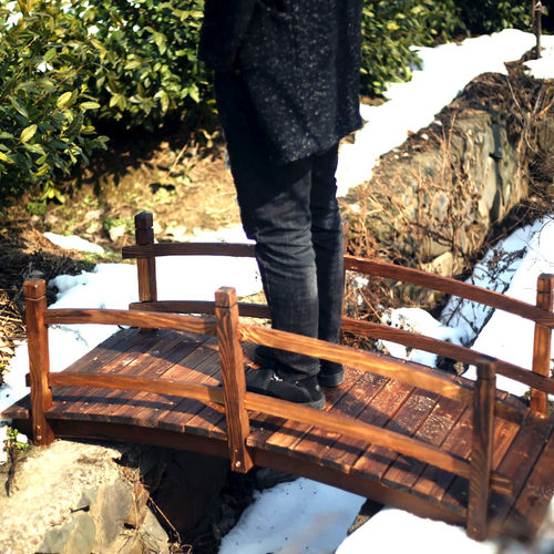 实木碳化木桥/防腐木桥/公园木桥花园小木桥庭院户外仿古小桥拱桥 - 图2