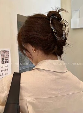 猫女的心事百搭云朵鲨鱼发夹头饰气质发夹后脑勺发抓夹子简约发饰