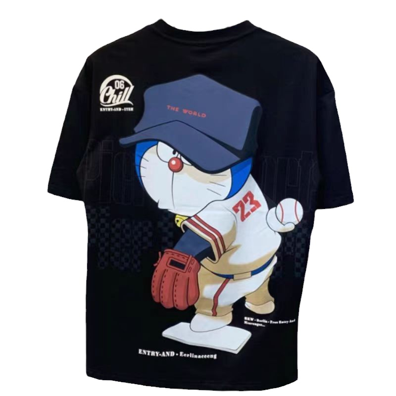 清仓捡漏外贸撤回冰丝短袖t恤男士夏季新款卡通上衣体恤男装衣服