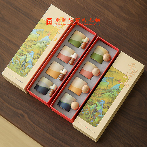 北京文创旅游纪念品千里江山茶杯送老外客户领导礼物年会伴手礼品 - 图3