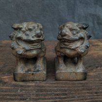 Stone Lions Stone Drum Stone Mound Sculpture Pot Tozhen Paper-ink-stone Ink Beast leopard Leopard Leopard leopard Fortune Tea House Tea House Living-room Tea Mat with Green Stone