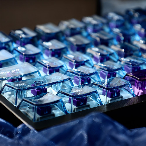 钻石蓝透光键帽PC材质移印156键原厂高度适配ATK等无线机械键盘 - 图3